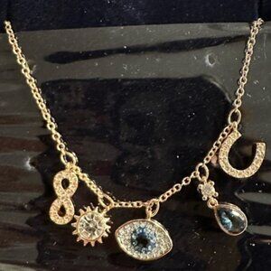 Swarovski Symbolica bracelet Crystal pearl, Clover, evil eye and horse shoe NEW